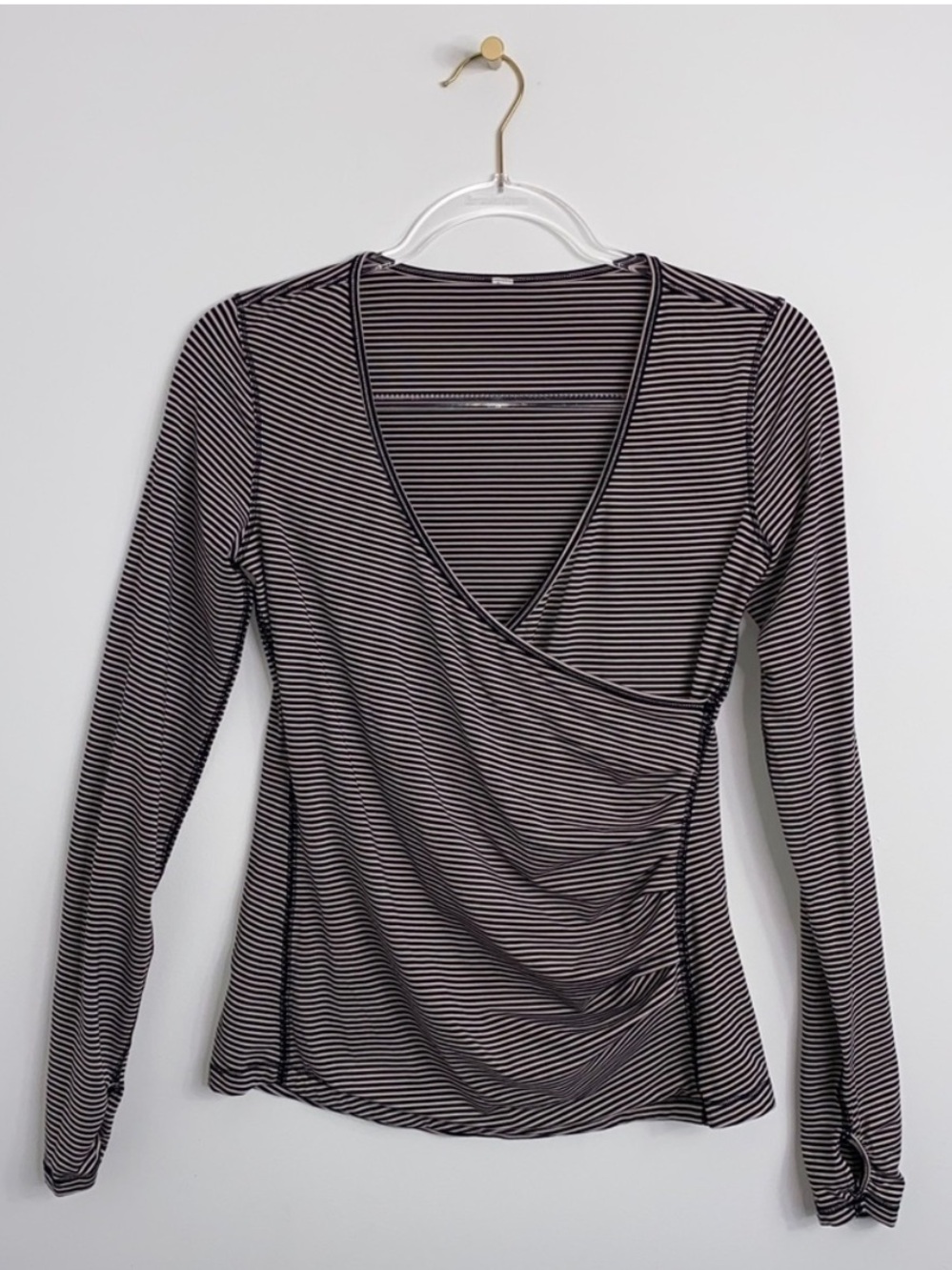Lululemon Sunset Salutation Long Sleeve Stripe Top Size 4 Pink Black